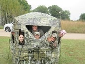 Women in hunting blind