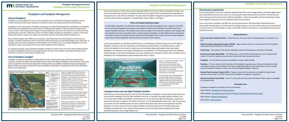 Floodplains and Floodplain Management Information Sheet Clips