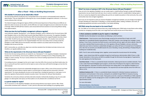 After a Flood - FAQs on Building Requirements information sheet clip