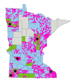 map of Minnesota counties showing FEMA map types
