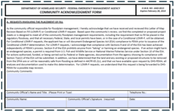 top part of FEMA Community Acknowledgment Form
