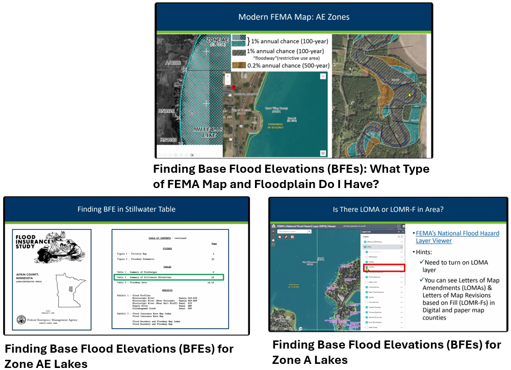 Finding BFEs - what type of FEMA map, Zone AE lakes & Zone A Lakes videos clip
