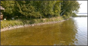 Shoreline with riprap