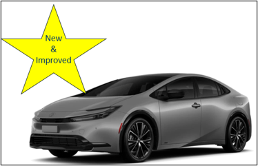 Modern looking car - New and improved label