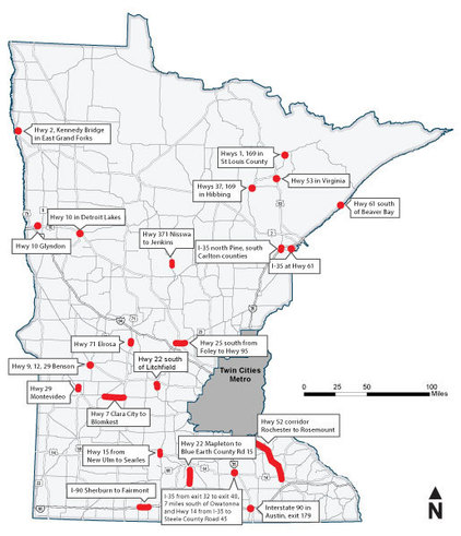Statewide traffic impacts map