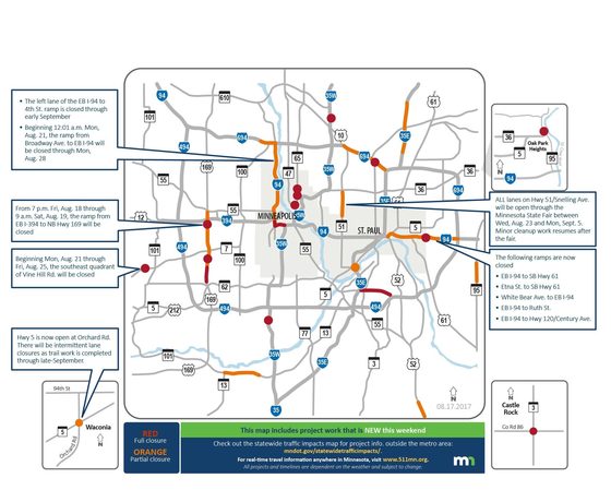 Metro Weekend Traffic Impacts: Aug. 18-20