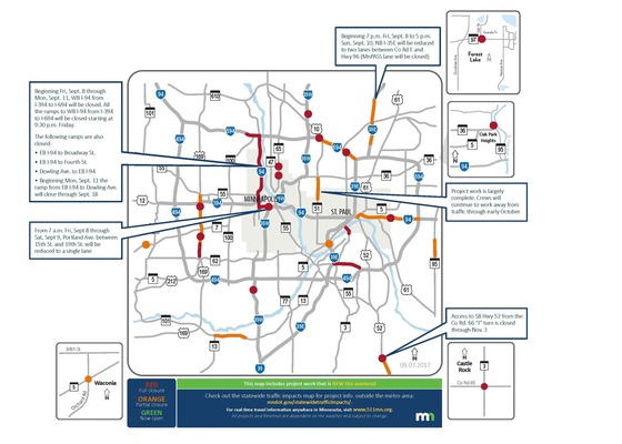 Metro Weekend Traffic Impacts: Sept. 8-10