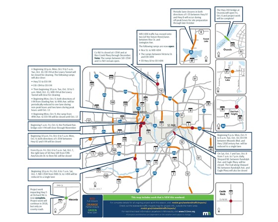 Metro Weekend Traffic Impacts: Oct. 6-8