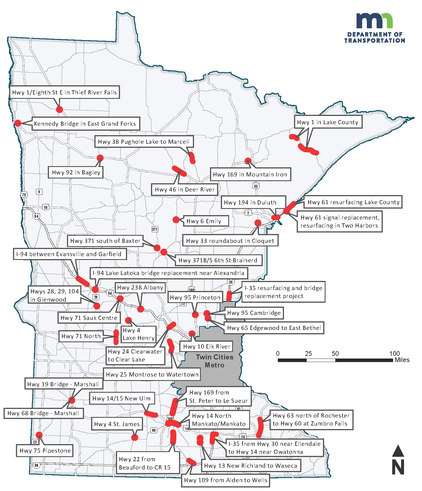 Map of statewide traffic impacts