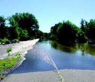 Rural road with flooding