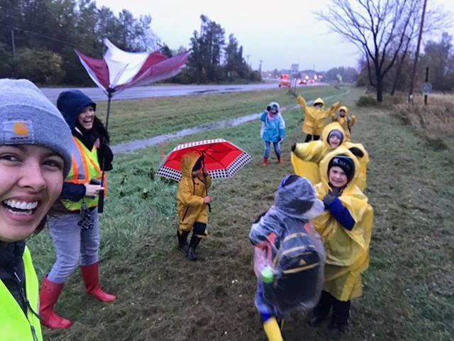 2018 Walk to School Day Photo Contest Winner Foley Public Schools Walking in the Rain