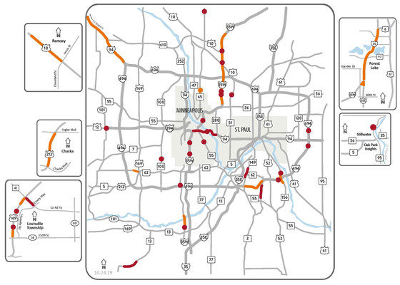 Mndot Traffic Count Map Weekend Traffic Impacts For Oct. 25-27