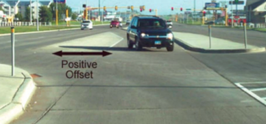 Positive offset left-turn lane.