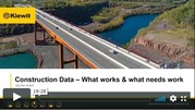 Screenshot of a webinar titled " Construction Data: What Works and What Needs Work"