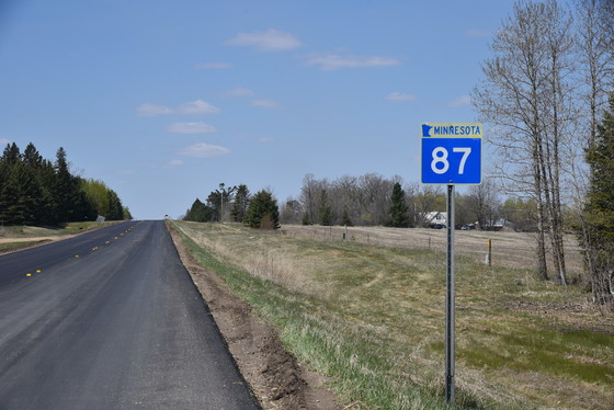 New pavement at the Wadena/Becker County Line on Highway 87