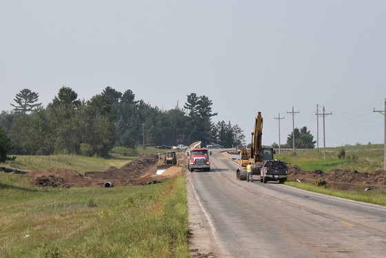 Shoulder widening operations along Highway 87
