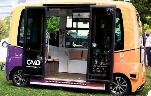 Med City Mover shuttle with doors open