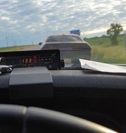 Minnesota law enforcement pulling over a driver for speeding.