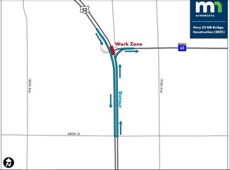 Hwy 52 southbound to Hwy 60 east detour map