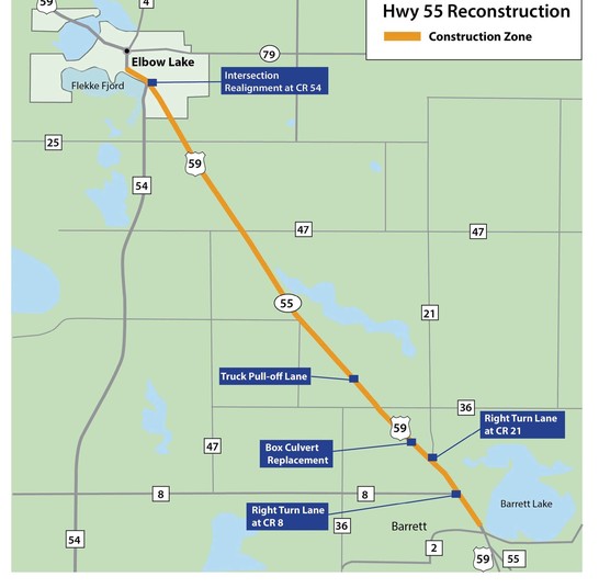 Map of Hwy 55/59 project 