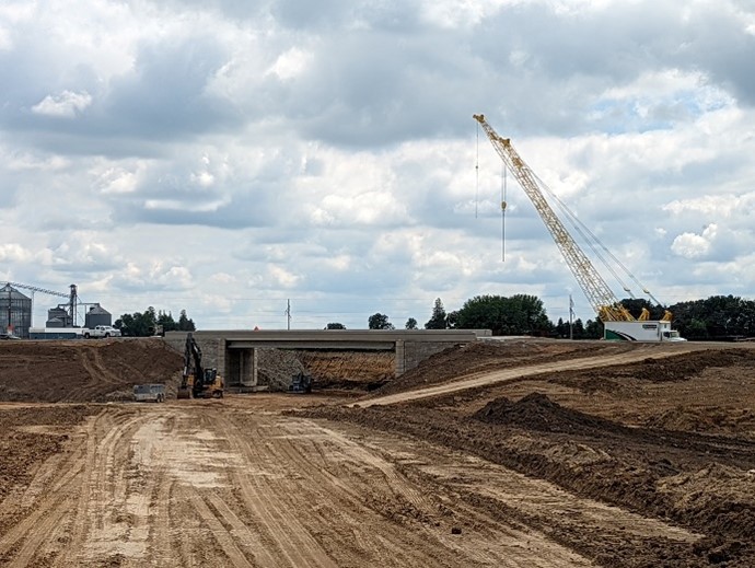 Photo of construction of Hader interchange