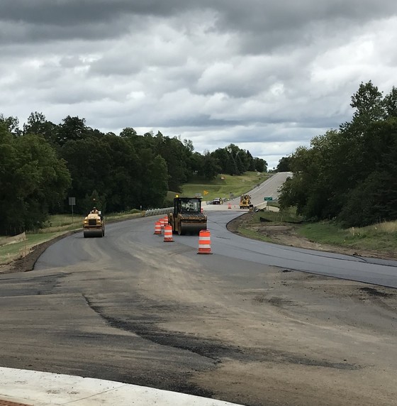Paving operations in Phase 1 on Hwy 87