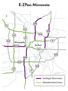 E-ZPass Minnesota: Existing and future lanes