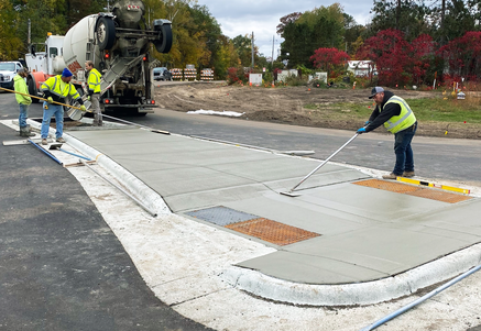 Image of concrete median work at Green Gables Rd