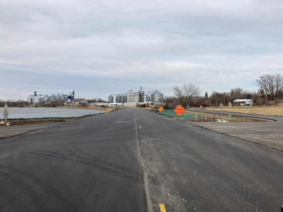 View of new alignment at CR 54 and Third St