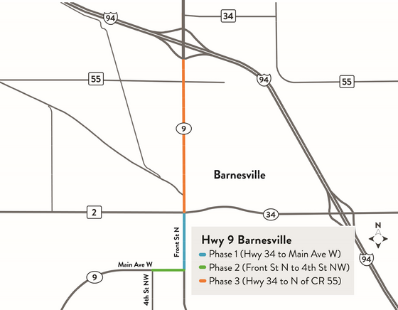 Hwy 9 Barnesville staging map