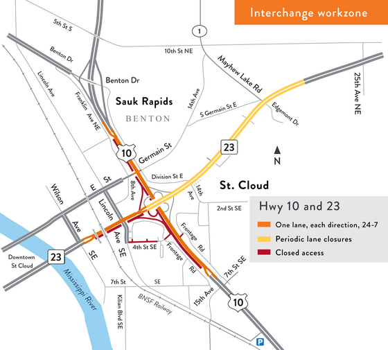 Map of work zone