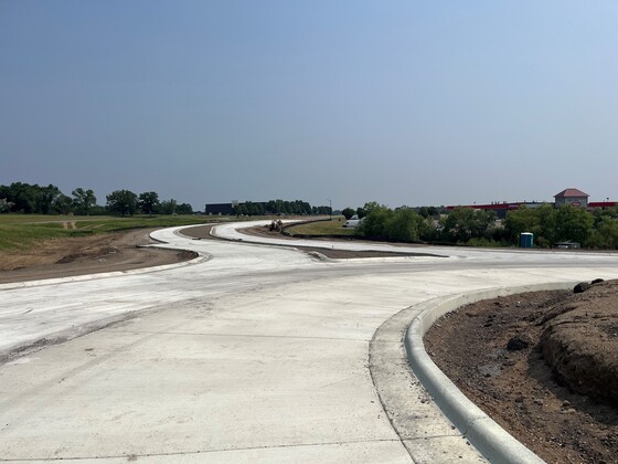 View of the concrete paving at the westbound ramps (WB roundabout) 