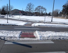 Pedestrian crosswalk during winter. Source: David Veneziano/Iowa State University