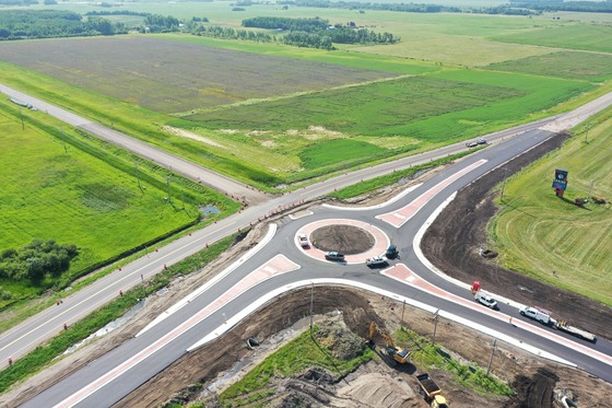 Highway 59 and Pennington County Road 3 roundabout