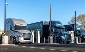 Charging stations for commercial trucks