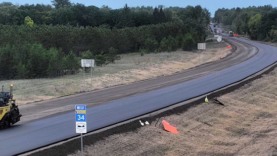 Image of Hwy 34 paving from 511 camera