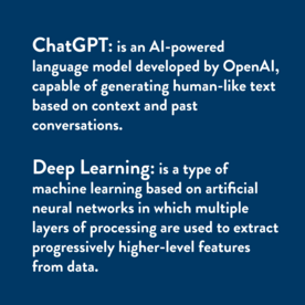 ChatGPT is an AI-powered language model. Deep Learning is a type of machine learning based on artificial neural networks.
