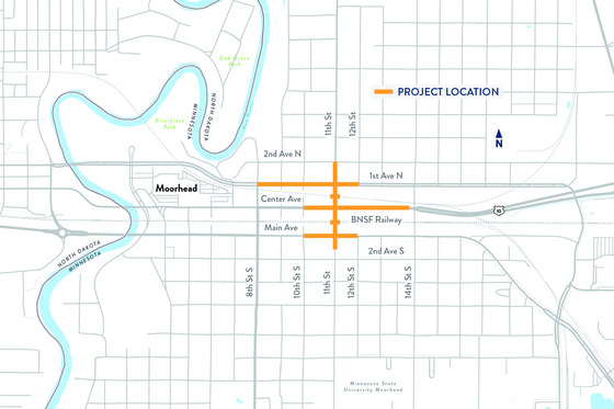 Project map for the 11th Street underpass