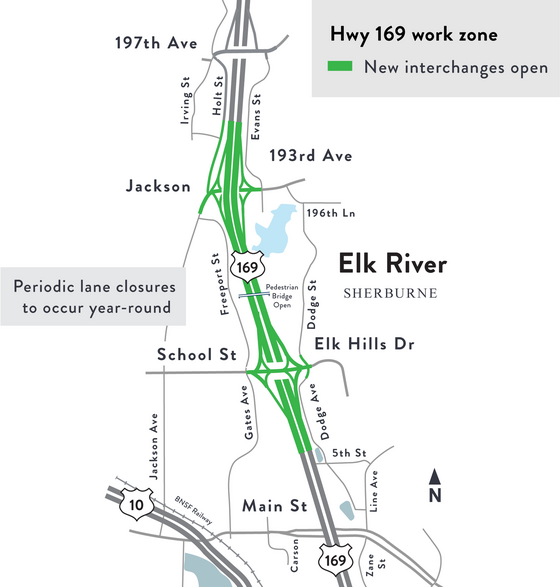 Map shows interchanges open, lanes by Fri, Nov. 3
