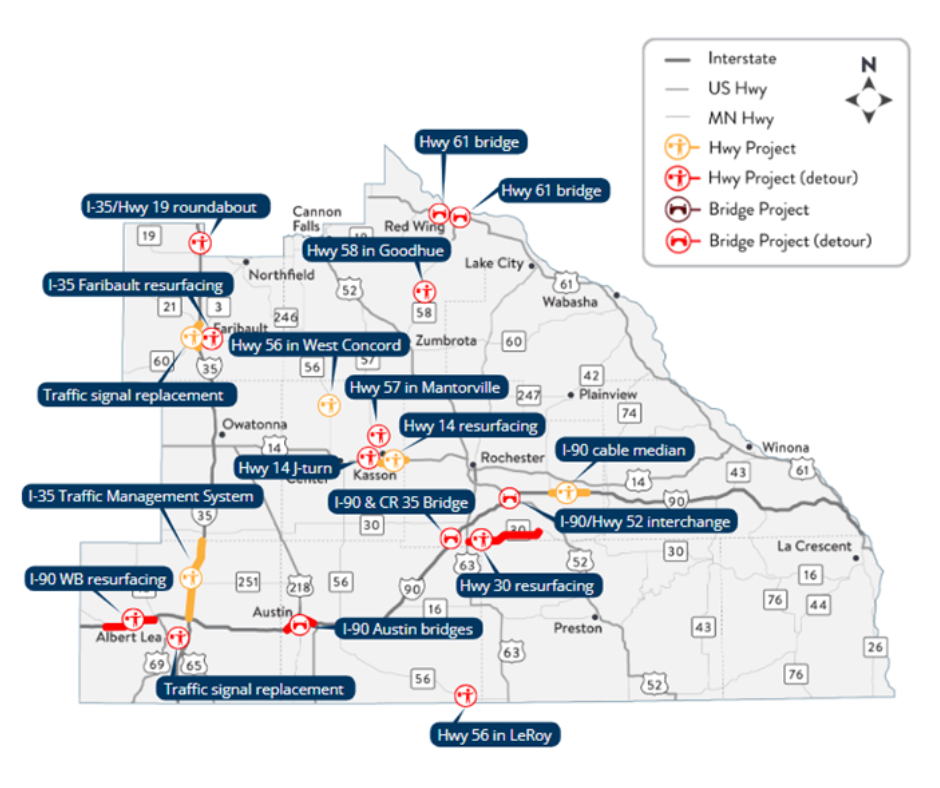 SE MN construction map