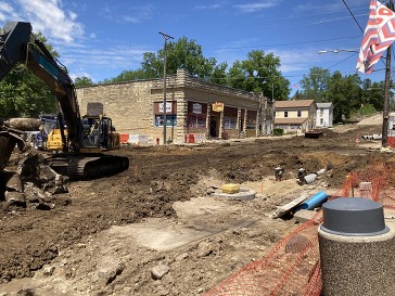 Photo of Highway 57 in Mantorville under construction.