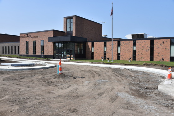 Front of school, bus lane