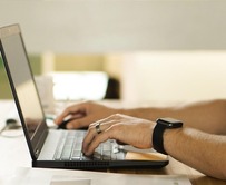 Person at work using a computer