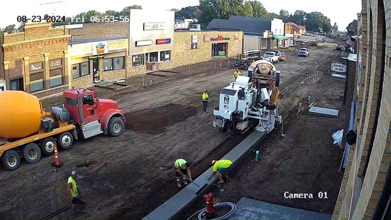 View from city's camera of concrete install