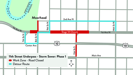 Storm sewer phase 1 detour