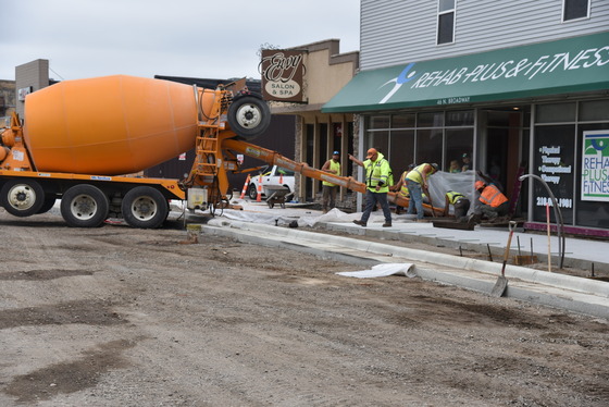 Concrete pours downtown