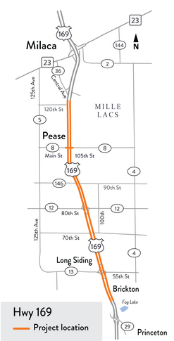 Resurface work, lane closures begin Mon, Aug. 19 on Hwy 169