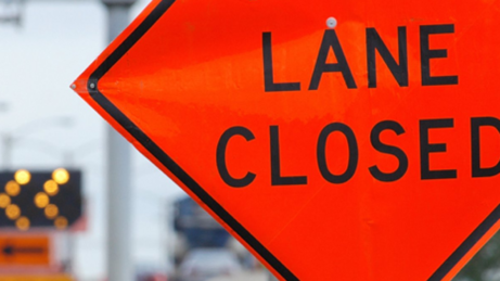 Lane closed sign