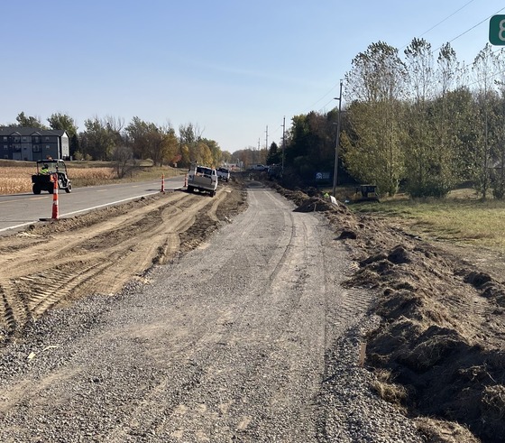 Trail grading on Hwy 108 west