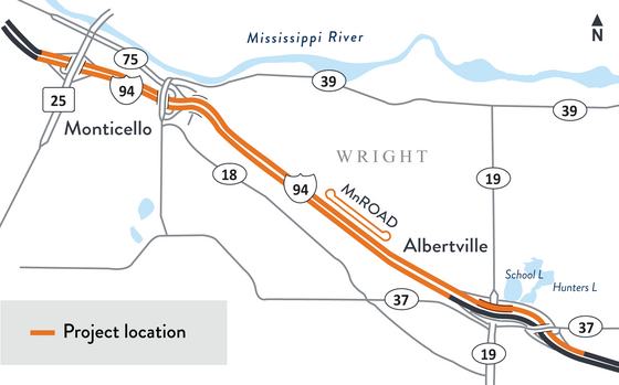 I-94 Gap project location map